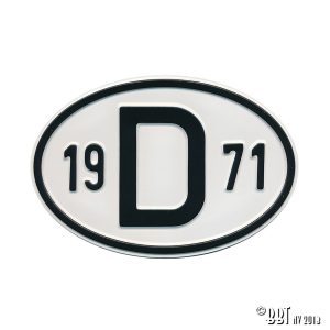 Emblem/Skyltar Tecken D 1971 www.vwdelar.se