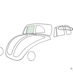 Rutor Dörrfönster, höger, cabriolet, grön www.vwdelar.se